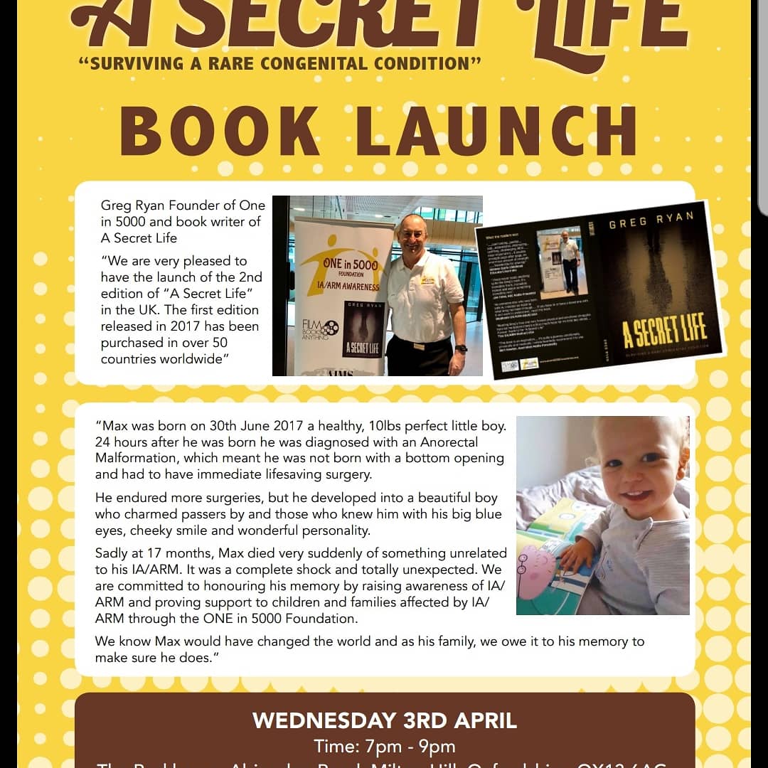 maxstrust's tweet photo. 4 days to go until the UK IA/ARM Educational Conference 2019-In Memory of Max Finnigan. 

Only 1 day to go until the UK launch of 2nd Edition of A Secret Life by @gregmryan.Greg arrived in the UK this morning and, as you can see, is raring to go!

Details on flyer

#inmemoryofmax https://t.co/ojQk6dZPgu