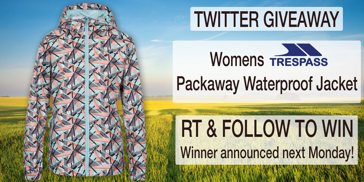 unitextiles's tweet photo. We've Got a Womens @Trespass Packaway Waterproof Jacket To #GIVEAWAY! 🎉 Enter Now, Follow and RT to WIN! Ends Monday 8th April 2019! #prizes #competition #win #contest #Trespass https://t.co/8sCHQ9zbFZ