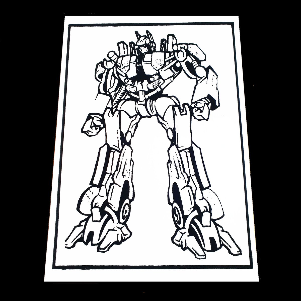ArtFlocking's tweet image. Another design from @ArtFlocking Stay in the Lines with velvet art while creating a stunning contrast to your works of art. #velvetart #fuzzyfelt #transformers #robot #colouring #keepthekidshappy #adultcolouring #bringingitback