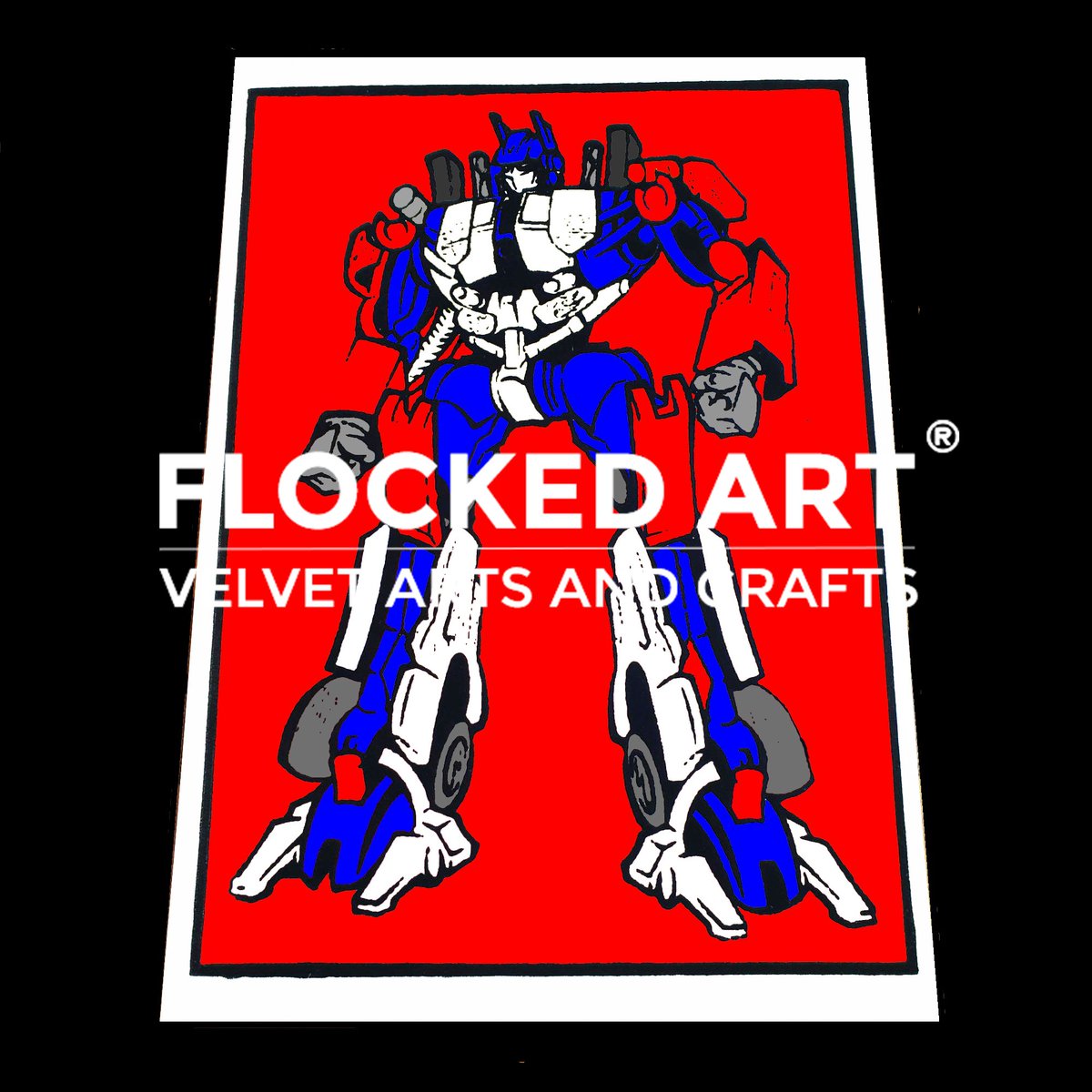 ArtFlocking's tweet image. Another design from @ArtFlocking Stay in the Lines with velvet art while creating a stunning contrast to your works of art. #velvetart #fuzzyfelt #transformers #robot #colouring #keepthekidshappy #adultcolouring #bringingitback