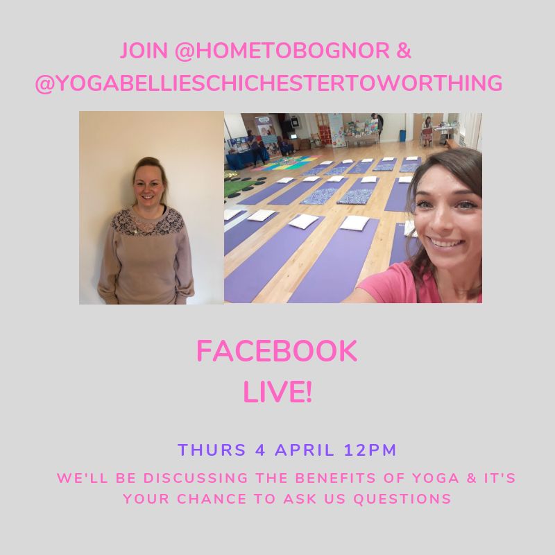 HomeToBognor's tweet photo. #Yoga is great for all round health and well-being 🧘🏼‍♀️ Join me for a live Q&amp;A over on our Facebook page with @YogaBellies Thurs 4 April, 12pm to ask any questions⁉️

https://t.co/P5uYwHPIg1
#Chichester #Worthing #HomeToBognor https://t.co/3bCyrcI39m