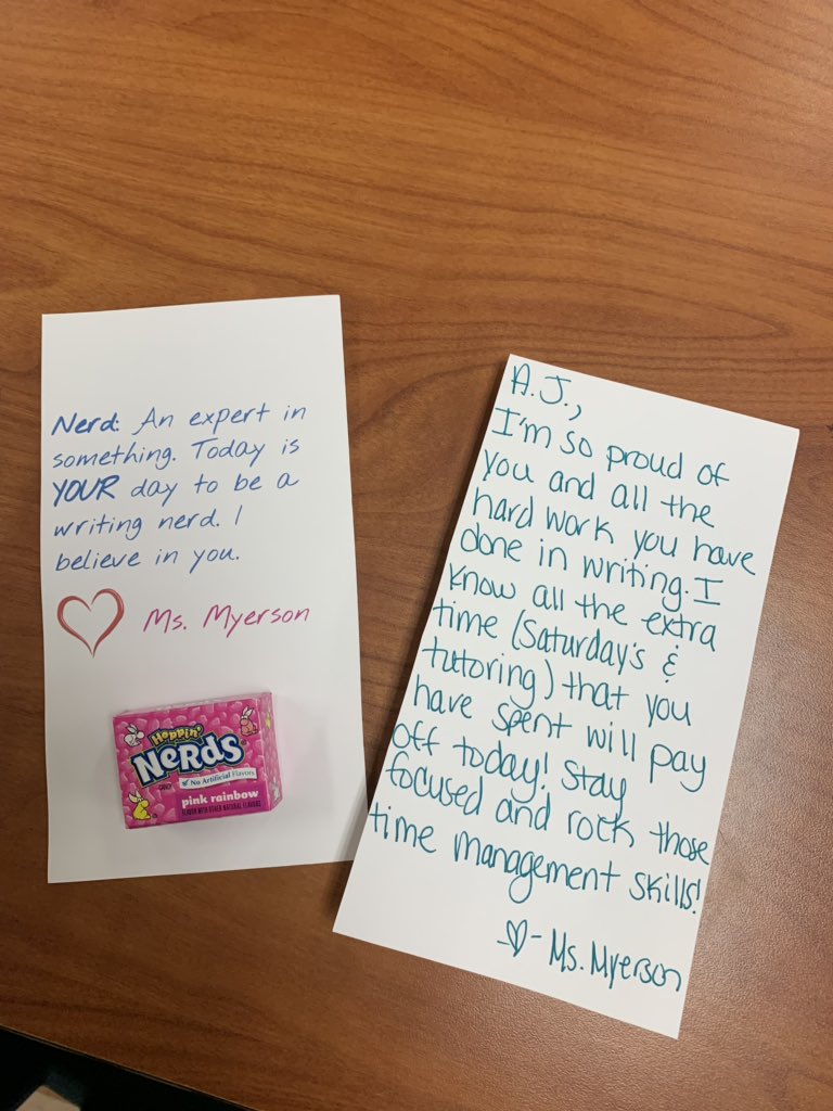KaitlinMyerson's tweet photo. Today is the day!! 😍 SO proud of all my writers! They have worked so hard and are ready to rock this FSA! #Nerds #FSAWrites #4thGradeRocks #Expertwriters #Donutstress @Banyancreek1 @Placil_BC @lindsyagreen @southPbcsd https://t.co/JVZ7f98V5I