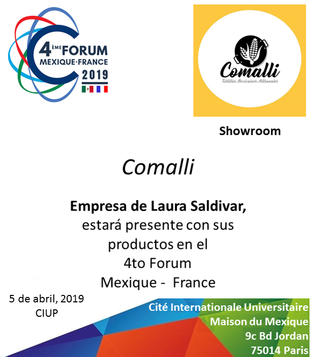 chambremexfran's tweet photo. Créée par Laura Saldivar, #Comalli #Tortillas artisanales de maïs ou blé, livrées fraîchement préparées sera présente avec ses produits lors du 4ème Forum Mexique-France 2019
Inscriptions : https://t.co/2Qg2U3UOxh
#FOMEXFRA2019 #CEMF #MexiqueEnFrance #Taco #LeVraiTacoMexicain https://t.co/AU7FtNvlk5
