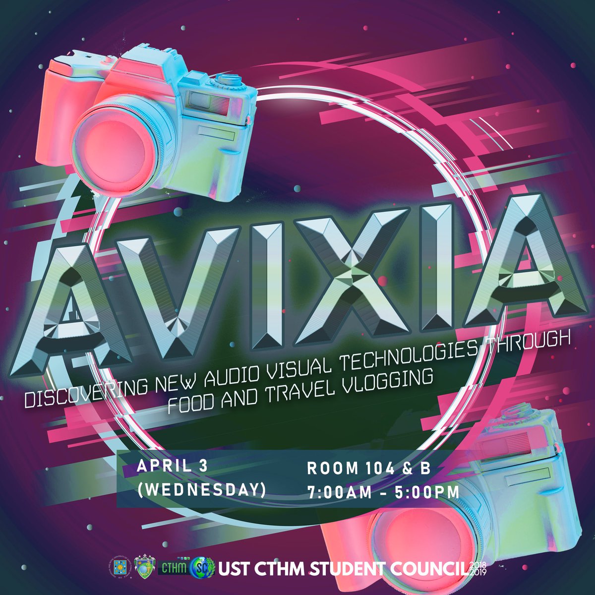 USTCTHMSC's tweet photo. How is your week so far, CTHM?
We are inviting you to attend tomorrowβs seminar-workshop entitled βAVIXIA: Discovering New Audio Visual Technologies through Food and Travel Vloggingβ
See you there, CTHM! ππ
#CTHMUpand13eyond #CTHMCollegeWeek19 https://t.co/t1LaYEC0g3