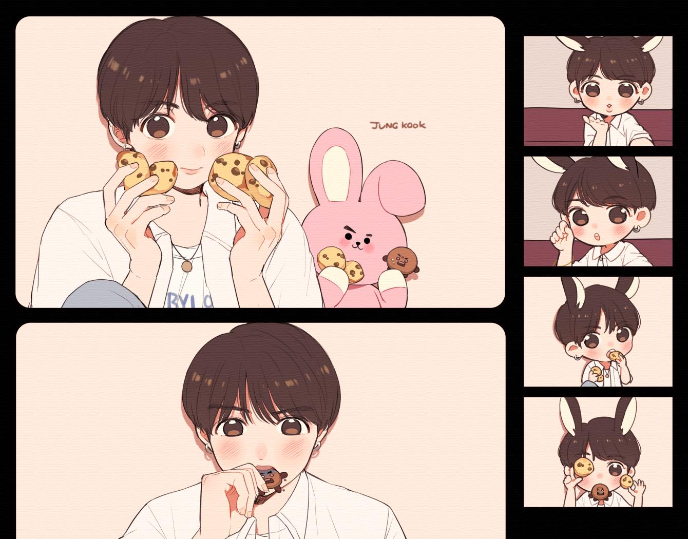 みしる グクとクッキーとシュッキ 描きたいとこだけ Btsfanart Jungkook T Co Bqmqfdvj Twitter