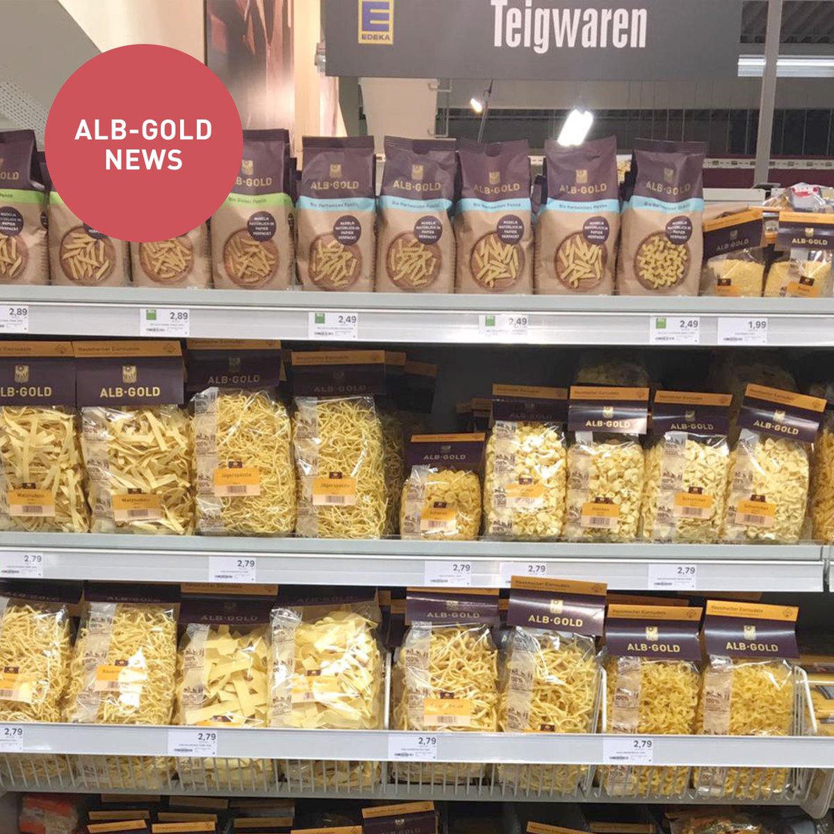 Endlich 📣 unsere Papierbeutel sind jetzt auch bei Edeka Südwest erhältlich 👏👏👏😍 

#keinplastik #noplastics #ohneplastik #inpapierverpackt #Pasta #pastalove #pastalover #riedlingen <a href="/edeka/">Edith Karlow</a> #papierverpackung #papierbeutel #papierstattplastik