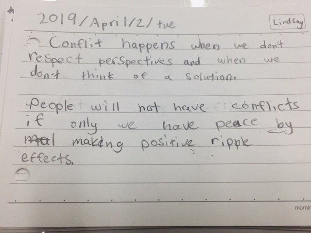 3rd graders used the thinking routine Step Inside: Perceive, Know About, Care About to explore different viewpoints in Dr. Seuss' The Zax. We ended with a reflection on our new understanding of peace and conflict. #PZThinkingRoutines @Intl_Chadwick <a href="/ProjectZeroHGSE/">Project Zero</a> <a href="/rozzuell/">Lyneth Rozzuell Magsalin</a>