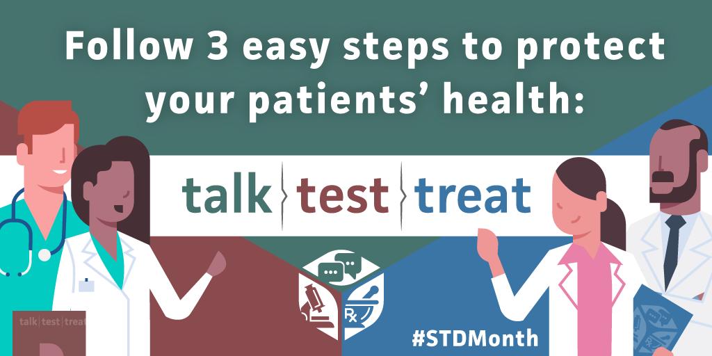 DrMerminCDC's tweet photo. #Clinicians: It’s normal to talk w/ your patients about sex, STDs &amp; #HIV. You can use @CDCSTD’s ‘Guide to Taking a Sexual History’ to make the conversation easier and productive: https://t.co/QefVZNmkUe #TalkTestTreat #STDMonth https://t.co/mAixlPnVUw