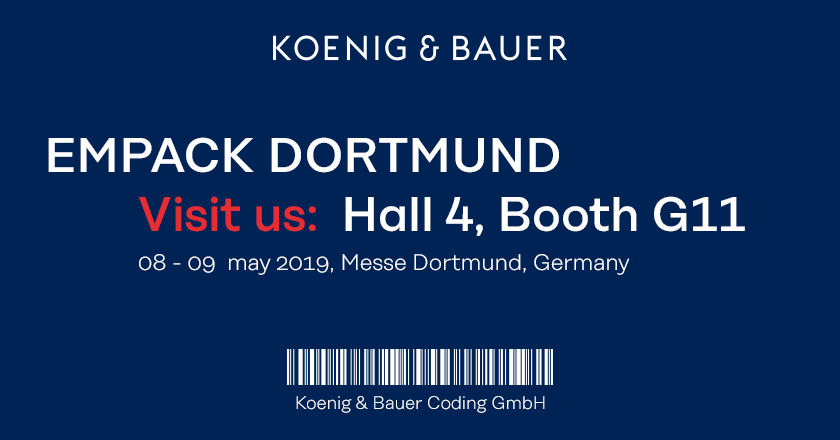CodingGmbh's tweet photo. Visit us at EMPACK DORTMUND. Hall 4, Booth G11.  The national trade show for packaging.  Get your free ticket with code 1047.  https://t.co/OaKKb61Bf8 #koenigandbauer #koenigandbauercoding #cij #empack https://t.co/GB1cCNIAog