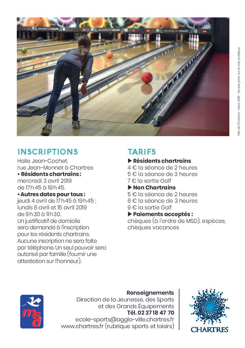Bijdechartres's tweet photo. LOISIRS ✨ VACANCES SPORTIVES !!!
Programme des Vacances Sportives d'avril > pour les 6 à 15 ans
Renseignements : Direction de la Jeunesse, des Sports et des Grands Équipements de la ville de Chartres : 02.37.18.47.70 
https://t.co/KEDsHOE5NE (rubrique sports et loisirs) https://t.co/DBdaBcQlM4