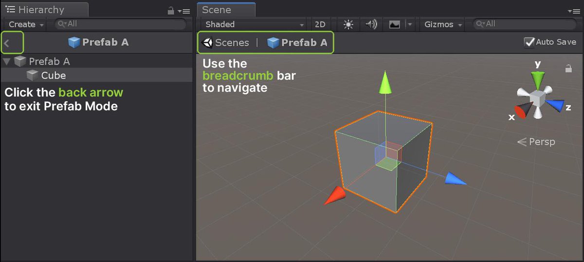 VDCafe's tweet image. ...And click the back arrow or use the breadcrumb bar to exit prefab mode. #UnityTips #Unity3d #NestedPrefabs

Learn More: visualdesigncafe.com/guides/ultimat…