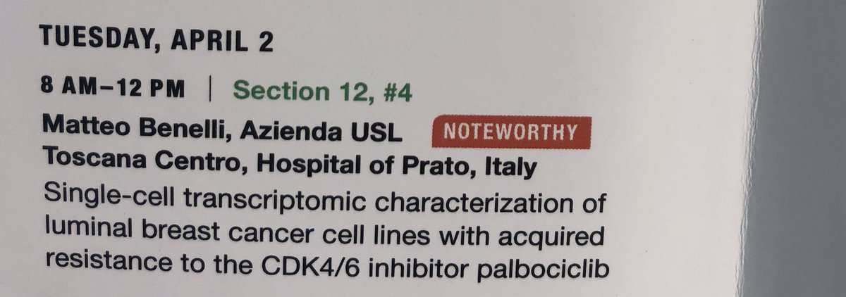 work_leanne's tweet photo. Results from #singlecell sequencing may lead to new biomarkers for palbociclib resistance in breast cancer.  See it for yourself until noon.  Poster 4, Section 12.  @BioRadLifeSci #ddSEQ #aacr19 https://t.co/uFtbfDlaiU