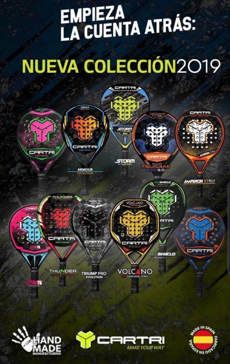 HectorTZ19's tweet photo. Ya estan todas las joyas de la marca, que ganas de probarlas
@cartripadel @espadelburriana #teamcartri #equipocartri #cartriteam #cartripadel #espadelburriana #cartri #padel #familiacartri #yosoycartri https://t.co/UbLfMVXYlU