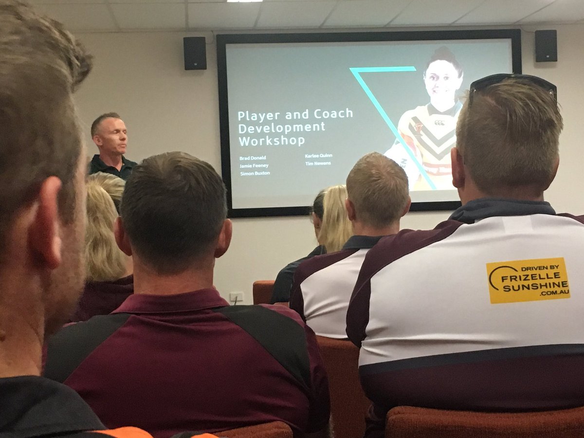 CoachGarnier's tweet image. NRL &amp;amp; Qld Women's High Performance RL Coaches Meeting  &amp;amp;  Development  Workshop @ Queensland Academy Of Sports. 
Keep learning from the best... @BradDonald @jamieafeeney @AusJillaroos @XIIIMondial @RodolphePires #SameGame  #OurWay