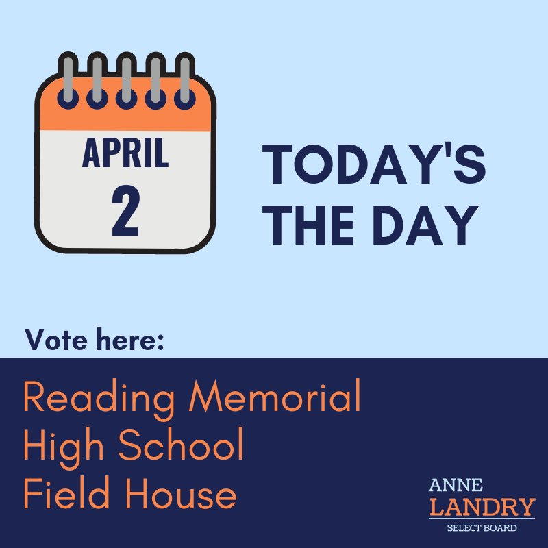 AnneforReading's tweet image. Today is the day to get out and vote for Anne Landry for Select Board. Please consider casting your ballot for Anne in #ReadingMa! #mapoli