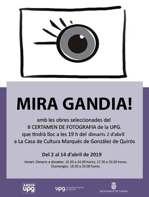 aj_gandia's tweet image. Des de hui dimarts i fins al 14 d'abril ja pots visitar l'exposició MIRA GANDIA! 📸 amb les obres seleccionades del II Certamen de fotografia de la Upg Gandia. 👇