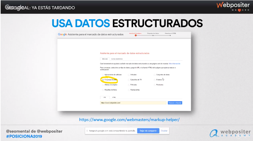 CristinaGordonB's tweet photo. La cantidad de consejos y herramientas para SEO local en Google que nos está dando @seomental en #Posiciona2019 no tiene precio https://t.co/mfPTCvnbFq