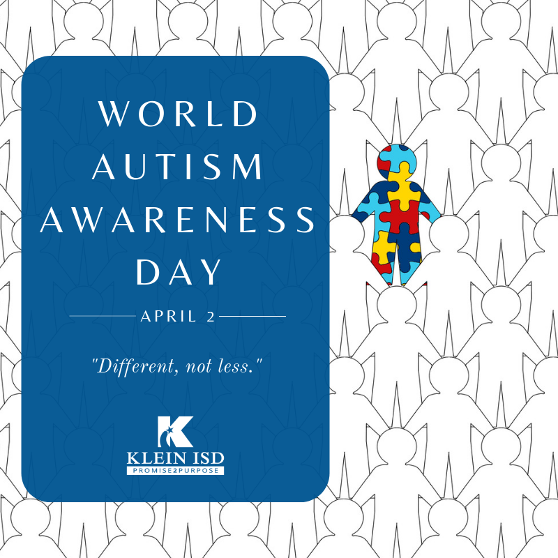On #WorldAutismAwarenessDay, join us in honoring members of our #KleinFamily—parents, siblings, grandparents, teachers, &amp; other professionals—who provide support &amp; love to our Ss living on the autism spectrum, every day. 

Tag us in your awareness tweets! 🧩
#Promise2Purpose