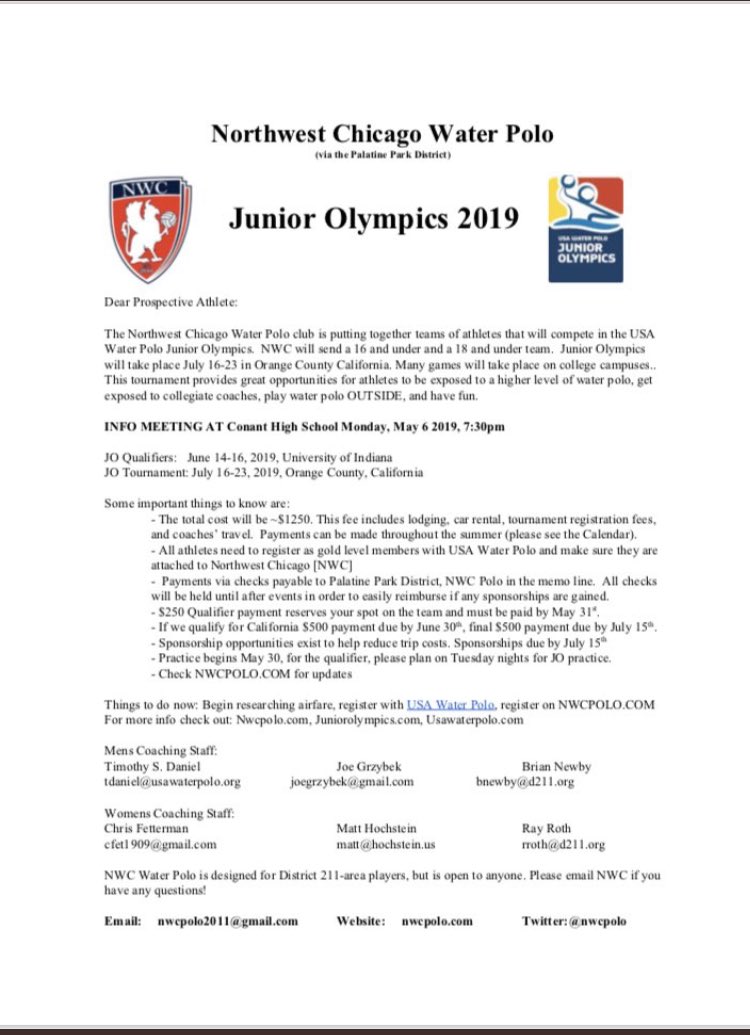 NwcPolo's tweet photo. Junior Olympic information available ⁦@ConantH20Polo⁩ ⁦@fremdwaterpolo⁩ ⁦@SaxonSwimDive⁩ ⁦@hehsaquatics⁩ ⁦@polo_phs⁩ https://t.co/wZ9DfpcNLF