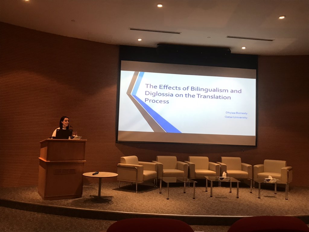 NoussyBiba's tweet photo. The effects of Bilingualism and Diglossia on the Translation Process, Dr. Dia Burisly 
#LGC6 @QU_DELL https://t.co/kHdxahUKms