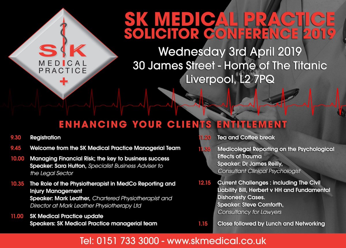 SK_MedPractice1's tweet photo. Looking forward to our annual solicitor conference tomorrow @SteveCornforth2 https://t.co/fhtEOJk0hl