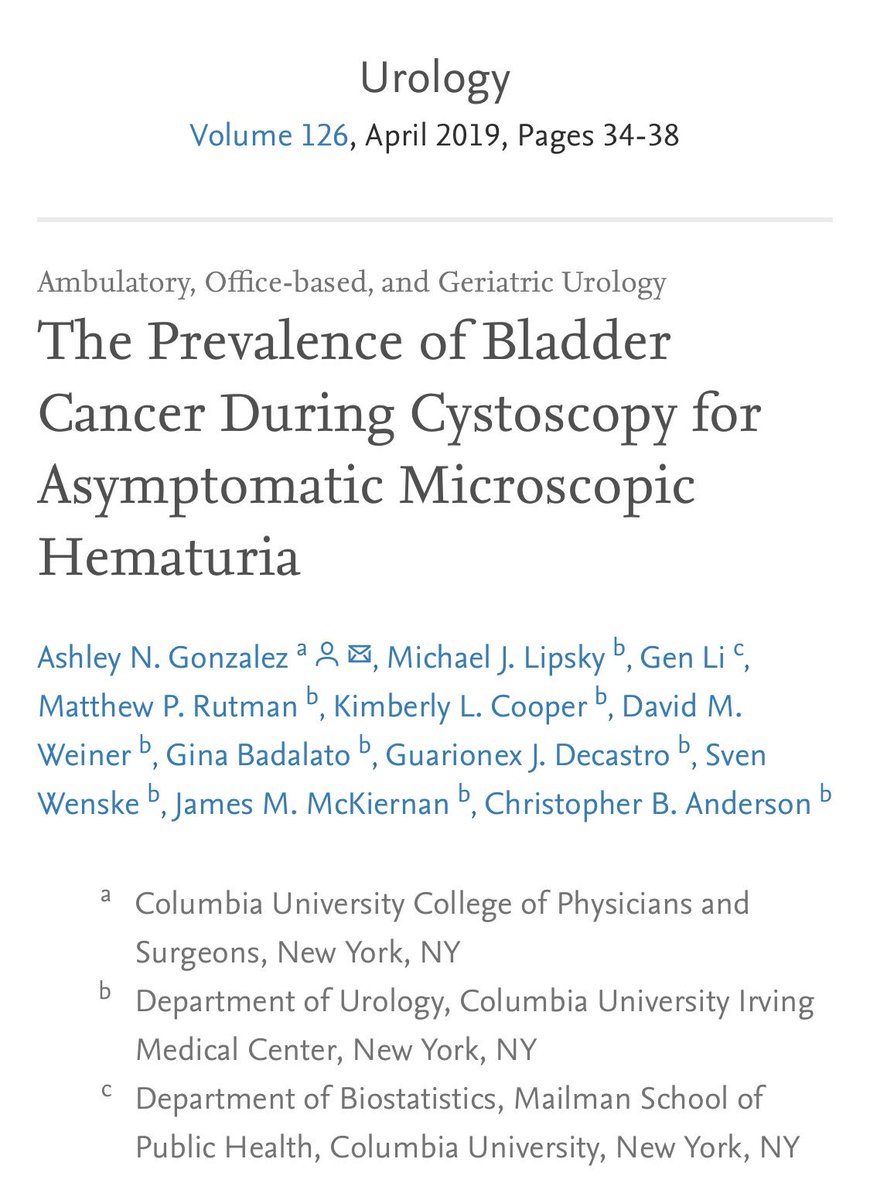 m_e_nielsen's tweet image. 🚨🚨🚨important work from A.Gonzalez, @CBAnderson2014 et al:

25/2118 pts w AMH (1.2%) dx w bladder cancer on cystoscopy (all NMIBC, *none* &amp;lt;50yo!!)
NB much existing lit lumps gross + micro—subgroup-specific risk=🗝
cc @BURSTurology 

sciencedirect.com/science/articl…