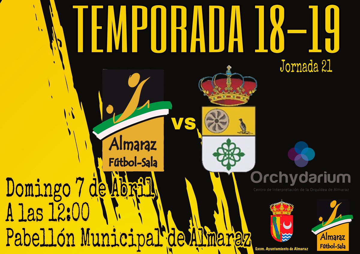 💥JORNADA 21💥

Nos quedan 6 finales para alcanzar nuestro objetivo de jugar los play off de ascenso a 2ªB.

▪️El domingo 7 de Abril a las 12:00 será la primera y en nuestra casa.

No faltes!!!

<a href="/almarazfs/">Almaraz FS</a> VS <a href="/EMDSANVISALA/">EMD Sanvicenteño</a> 

#vamosAFS 🖤💛🖤💛
