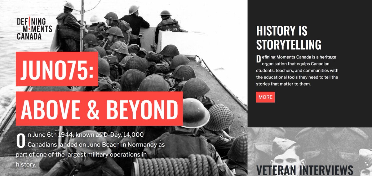 JunoBeachCentre's tweet photo. Newly available - create digital commemorations in your classroom for #juno75 with @Moments_Canada new education platform Juno75 Above and Beyond. Check it out - we can't wait to see what you create. We'll be telling stories all summer using their tools. #7SSS https://t.co/jRI4Uoxfvc