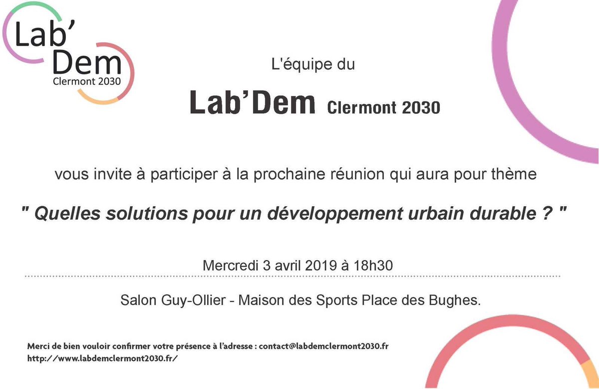 clermont_2030's tweet photo. Le laboratoire démocratique est de retour!! 

Sur le thème du  « Développement urbain durable » retrouvons-nous demain à 18h30 à la Maison des sports! 

Venez nombreux ! https://t.co/hmy3c39R9M
