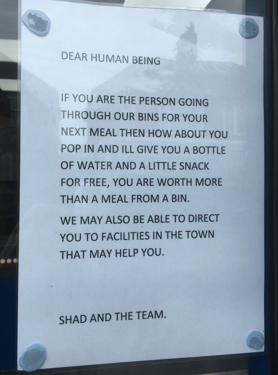 Saw this note on the window of a chippy in Blyth.