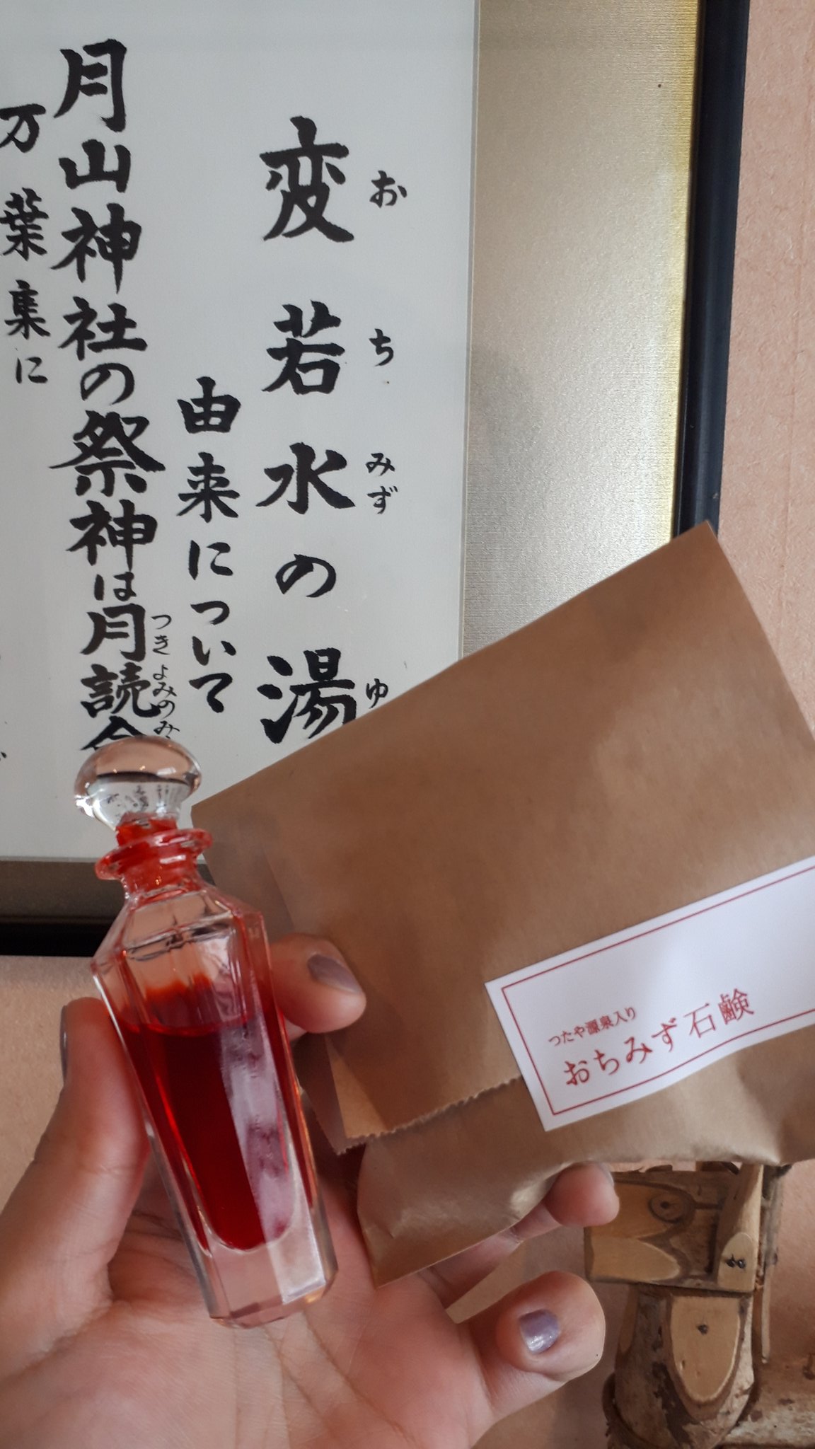 南 佐英理 京都民になりました En Twitter 山形県の西川町にある 変若水の湯に行ってきました 念願の変若水にドップリ浸かってキター 変若水の湯が入ったおちみず石鹸 使ったら羅刹化しそう 薄桜鬼 土方歳三 変若水の湯つたや 月山 痛車