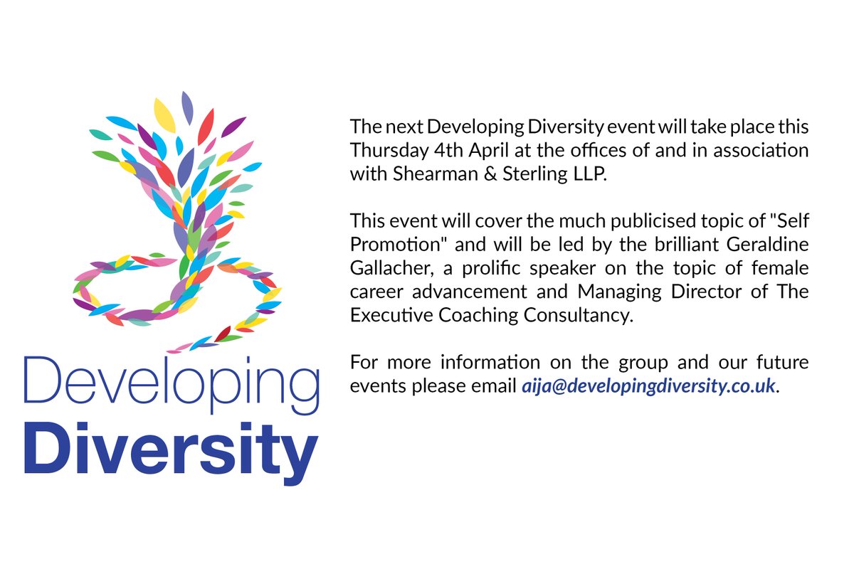 FoxRodneyLegal's tweet photo. Our second event is taking place this week and we look forward to welcoming Geraldine Gallacher to speak on 'Self Promotion'. #developingdiversity #diversity #genderdiversity #law #womeninlaw https://t.co/vZD2A56XXL