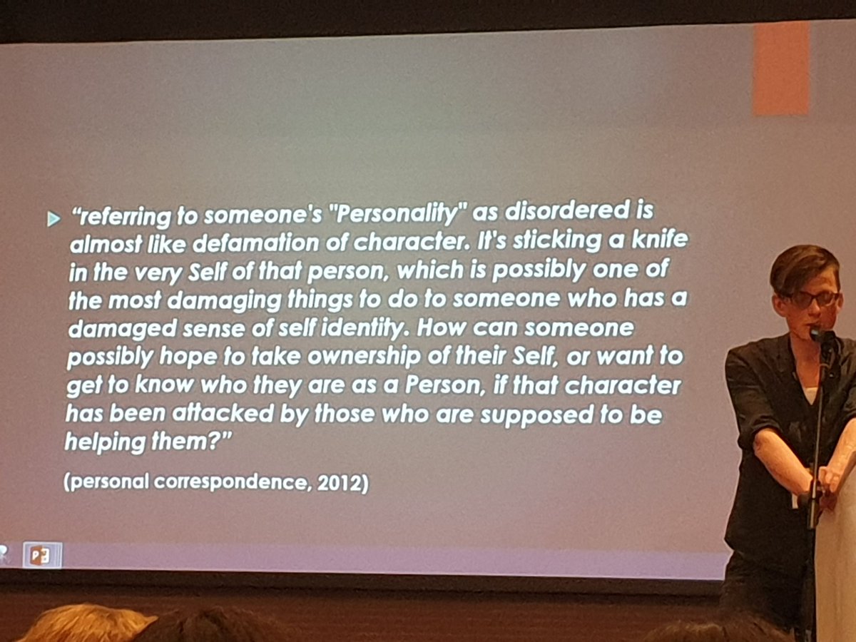 It's the labelling of people as being responsible for their problems that can lead down the dark road to long term enforced hospitalisation. We can do better. #bigspd19