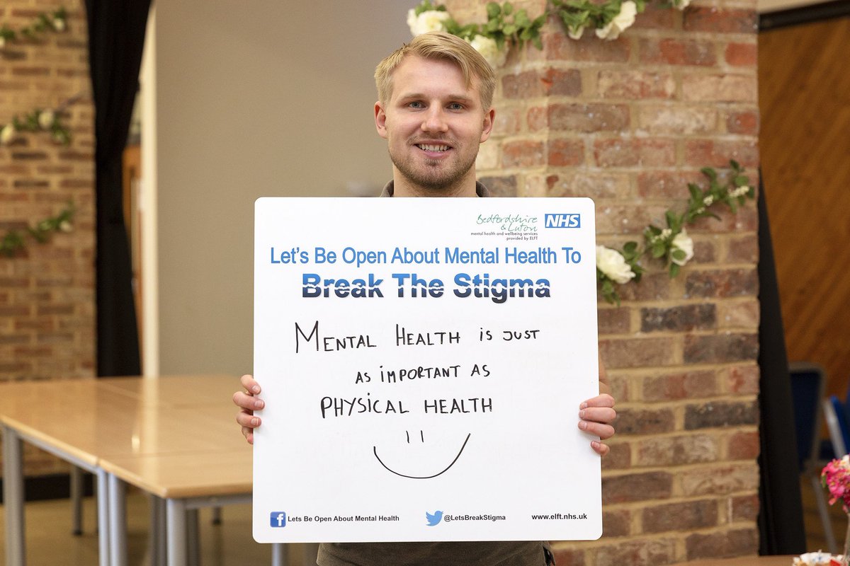 Such an important message that we see mental health and physical health as important as each other.  #breakthestigma #breakthestigmaofmentalillness #luton #sport #bedford #nhs @letsbreakstigma