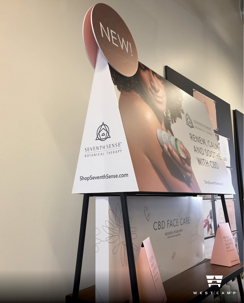 CBD is the next hottest thing! Check our our custom in-store display graphics now in DSW stores. @greengrowthbrands @seventhsensebotanicals 
#pressforward #instoremarketing #marketing #instore #displaygraphics #display #popgraphics #cbd