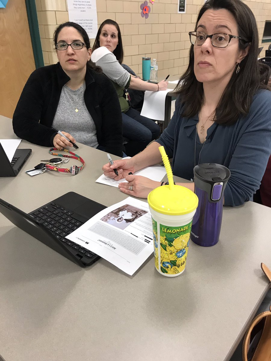 anne_navazio's tweet image. Secondary literacy leaders start off the day with poetry! Groups tried their hand at corpse poetry or blackout! #fcpsela #PoetryMonth