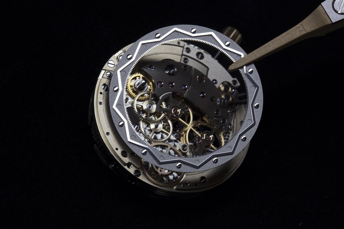 Ferdinand Berthoud Assembling The Calibre Fb T Fc L And The Chronometre Fb 1l The Cam And Feeler Spindle Serving To Display The Age Of The Moon By Means Of A Hand The Half Bridge