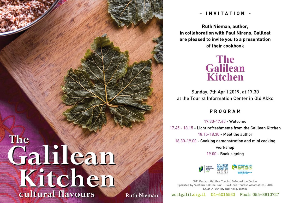 GalileanKitchen's tweet photo. Delighted to be in Israel for this exciting event with @GalileanKitchen on Sunday 7th April, 17.30 at the Akko Visitor's Centre.. https://t.co/zAtNNnAsTi