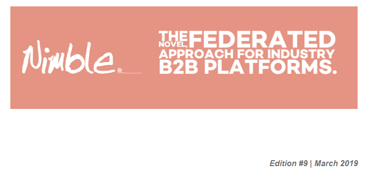 NimbleProject's tweet image. The 9th NIMBLE Newsletter is out! In this edition: #Blockchain technology, the details of the participation at #ENCAJA2019 and #EspacioCocina #SICI2019. To discover the other topics click the link #SmartManufacturing #DigitalPlatforms bit.ly/2YKyYjV