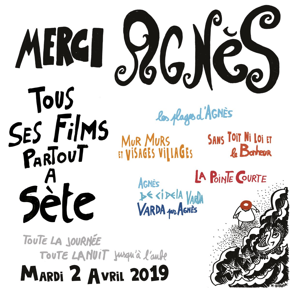 villedesete's tweet photo. Agnès Varda est encore toute la journée avec nous à #Sète
On débute au cinéma Comœdia et @MedThauAgglo Mitterrand avec plus de 20 courts et moyens métrages, avant de passer aux projections en plein air à la nuit tombée
#MerciAgnes❤️
https://t.co/SNiQ0vFSX0 https://t.co/AGByX5A4CP