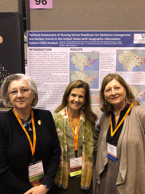 JHUNursing's tweet photo. In good company! Here's Dr. @TenerVeenema sharing her presentation on #radiation preparedness at #prep19 with @RobertaLavin of @UTKnursing and Dr. Joanne Langan of @SLU_Official School of Nurses https://t.co/MHOX8YfiZm