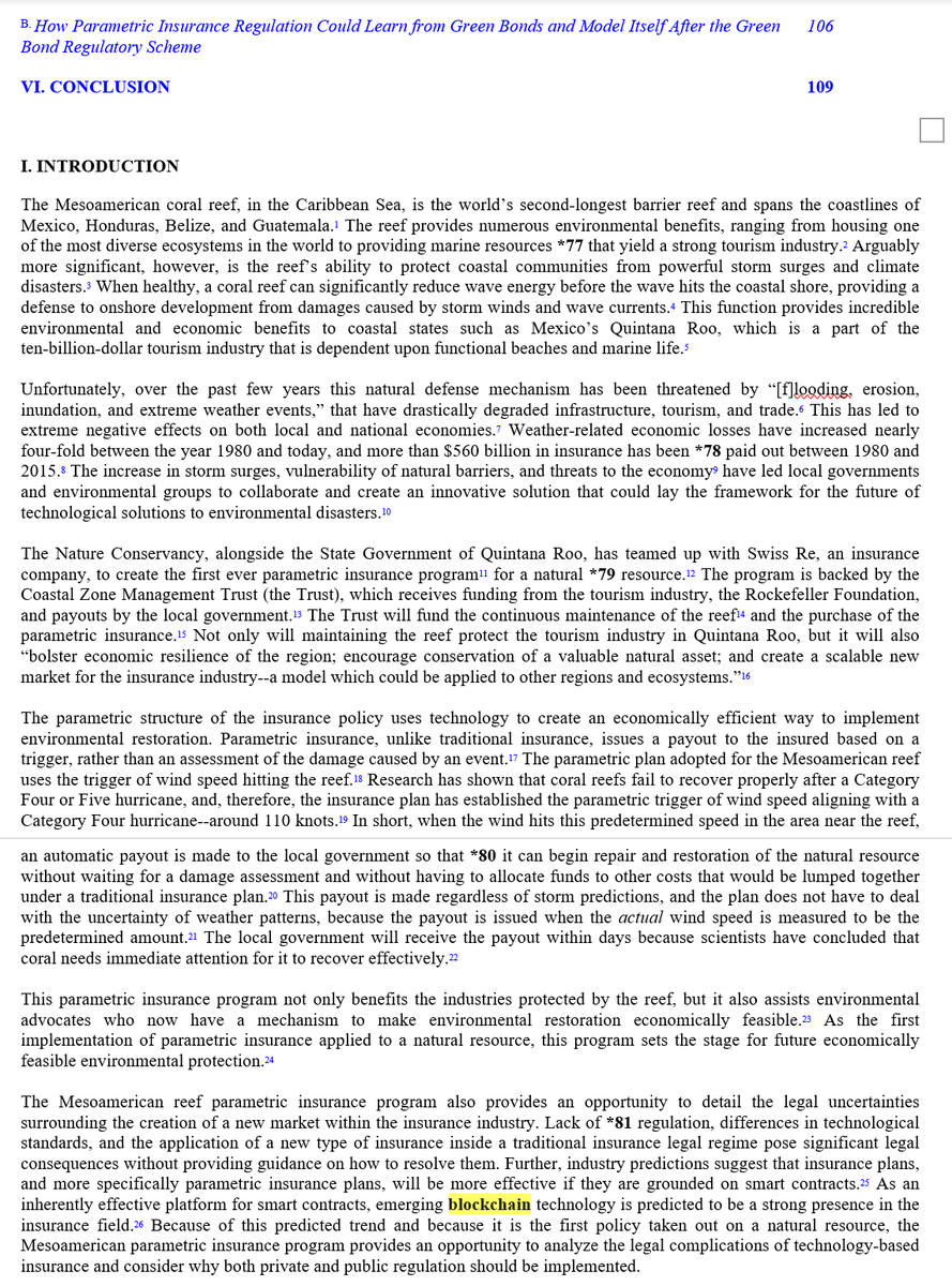 propelforward's tweet photo. Article published by Hannah M. Peterson of @ncjolt addressing how #blockchain based #parametic #insurance can aid conservation efforts, addressing new version of green bond scheme. Worth a read, especially for the "what's a real use case?" crowd... https://t.co/DHoJLWdqM7