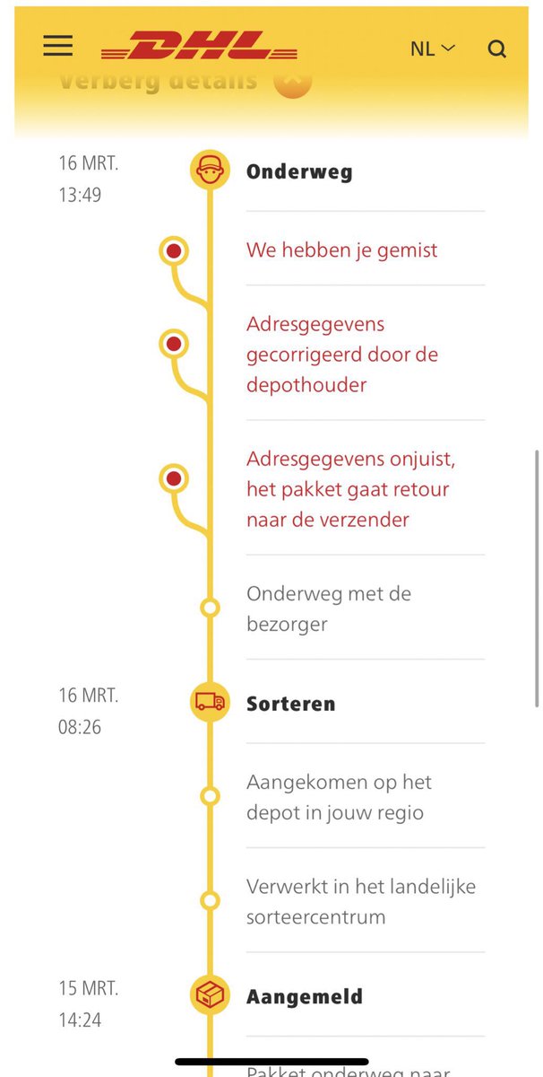 Maken Opa lekkage DHL Nederland on Twitter: "@Roubos13 Hoi Wilfred, helaas is dit pakket  onderweg beschadigd en hebben wij het moeten retourneren. Indien wij een  beschadiging constateren mogen wij het pakket niet meer leveren en