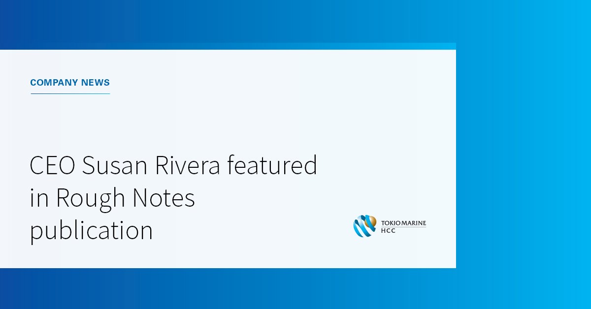 TMHCC CEO Susan Rivera was recently featured in Rough Notes. Learn more about how our industry can help promote women insurance leaders and how mentors help pave the way to improve inclusion and diversity at bddy.me/2TNG5Ex. #mindoverrisk