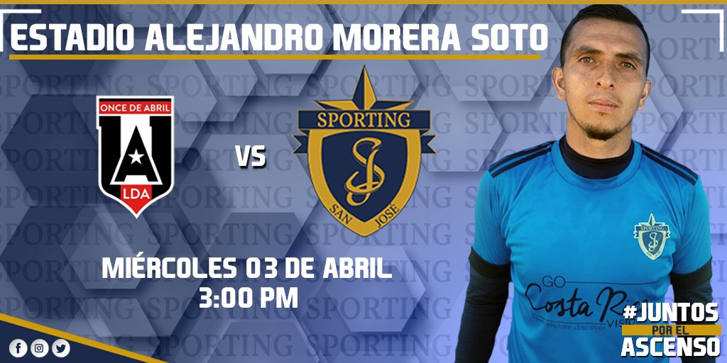 SportingSJ's tweet photo. Mañana jugamos!!!! Vamos junto a apoyar a nuestros muchachos en su encuentro contra Once de Abril - LDA en el Morera Soto https://t.co/yd6X85ZJwb