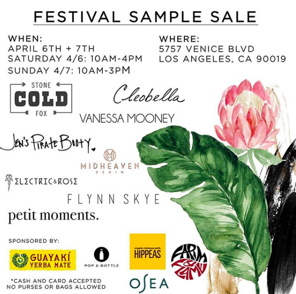 Miss our last Sample Sale! WELL WE'RE BACK ALL THIS WEEKEND!
Come get festival ready with us in Venice!