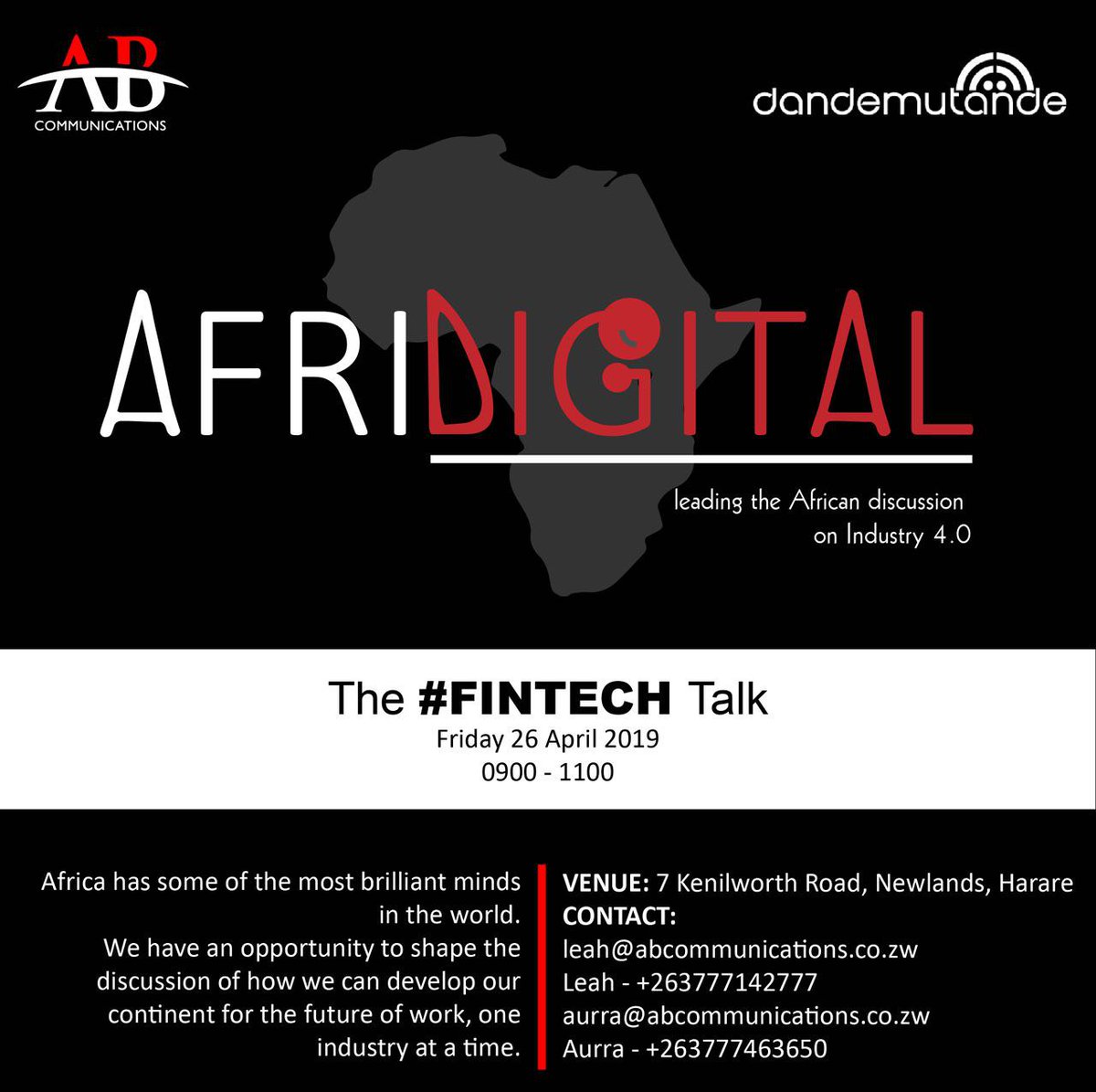 Ms_Aurra's tweet photo. I hope you can make it. @AfriDigitalZW.
#AfriDigitalZW #ABDigital #ABComms https://t.co/rUqOgRuXGR