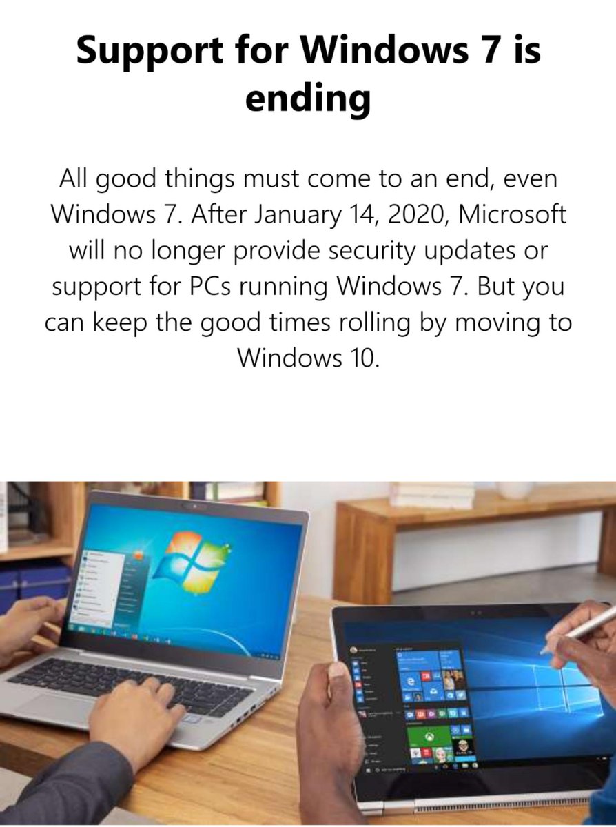 RaeComputing's tweet photo. Support for Windows 7 is ending very soon. Get in touch with the team and upgrade now to Windows 10. 
@Microsoft #upgrade 

https://t.co/JEmJXnlUIm https://t.co/W170tetVfK