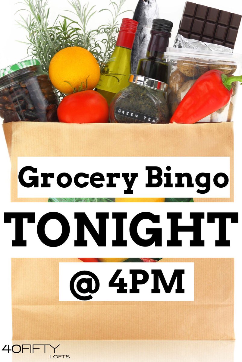 4050LOFTS's tweet image. Join us for grocery bingo today at 4!