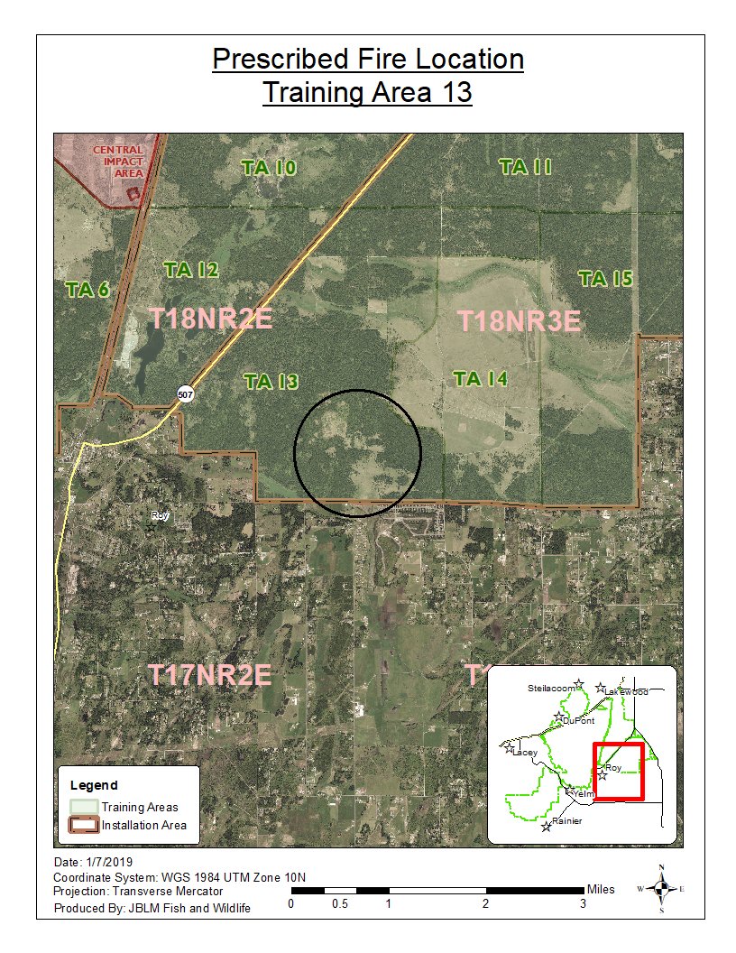 Jblm Training Area Map Joint Base Lewis-Mcchord On Twitter: "A #Prescribedburn Will Take Place  From 11:30-4:30 Today In Training Area 13, About 1.5 Miles West Of The  Intersection Of Eighth Avenue S. And 288Th St. S.